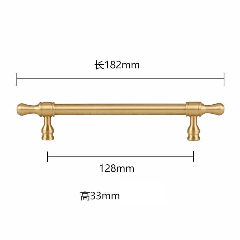 Pure Copper Wardrobe Door Handle Golden Retro Lengthened Furniture Handles Modern Simple Cabinet Drawer Small Handle Home Decor
