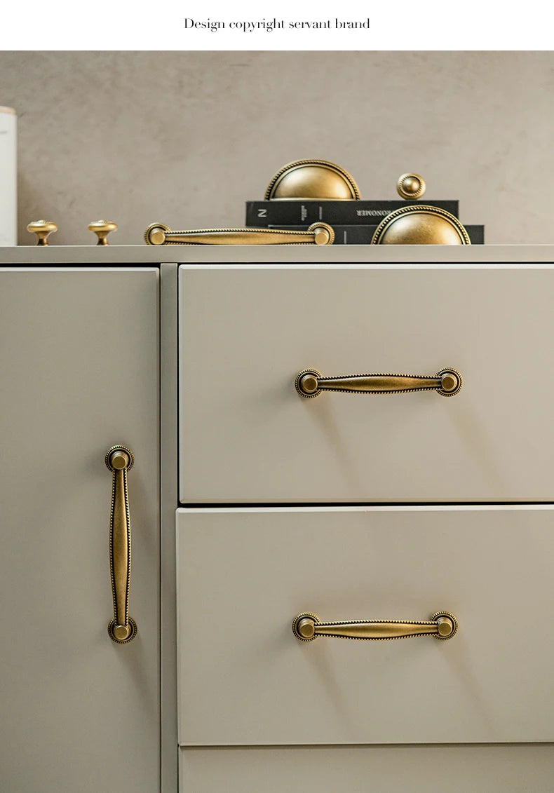 Vintage Bronze Solid Brass Cabinet Handle Cupboard Pulls Furniture Hardware Drawer Pull Kitchen Drawer Handles Cup Pull