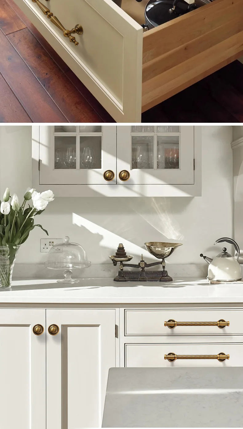 Antique-Bronze Cabinet Handle Retro Wardrobe & Kitchen-Cabinet Pull American Single-Hole Drawer Knob Zinc-Alloy Furniture Handle