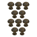 10pcs Mushroom Round Knob w/screw Antique Bronze 1-Hole Pull Handle Old Chinese Style Decor Cabinet Drawer Wood Box Furniture