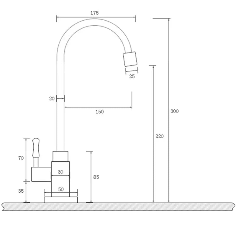 Gooseneck Single Lever Cold Water Kitchen Tap – Brushed Bronze Finish