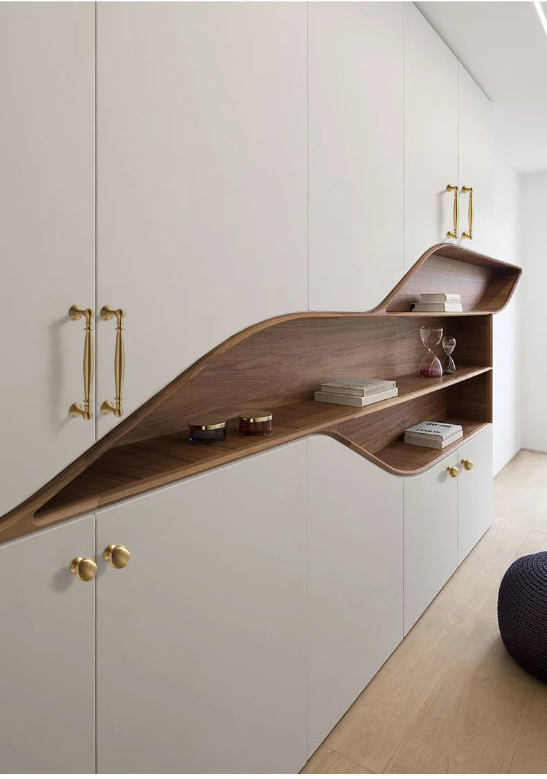 Nordic Solid Brass Furniture Handles Luxury Handles for Wardrobe and Drawer Kitchen Cabinet Drawer Handles Shoe Cabinets Pulls