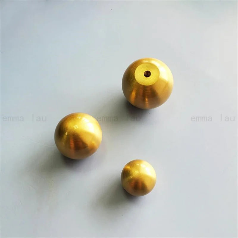 Nordic Round Ball Handle Solid Brass Furniture Knob and Handle Drawer Cabinet Door Knobs Cupboard Single Hole Pulls Handles