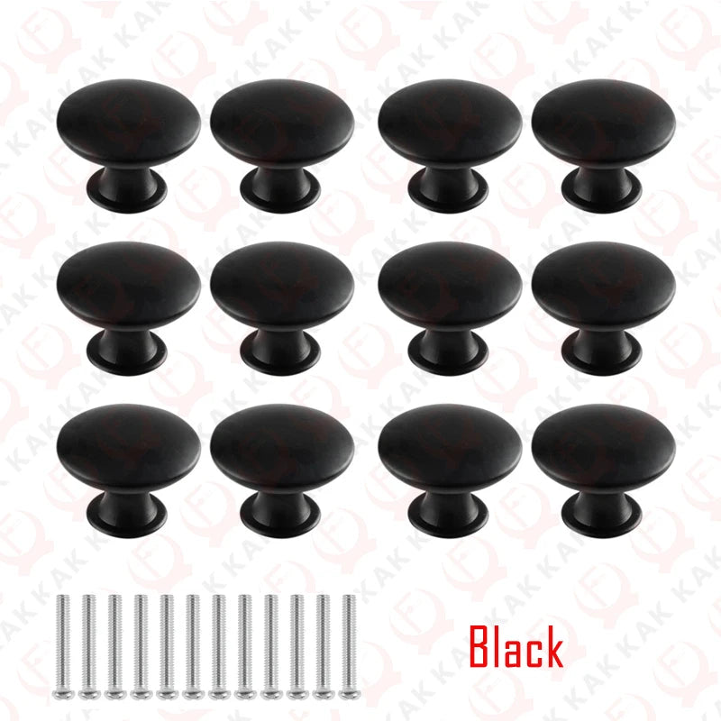 KAK 12PCS Vintage Bronze Furniture Knobs and Handles Black Kitchen Handle Antique Bronze Brass Drawer Knobs Door Hardware