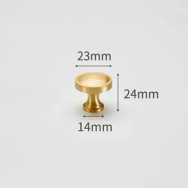Modern Simple Solid Brass Cabinet Knobs Furniture Wardrobe Handle Kitchen Copper Pulls Doorknob