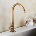 Gooseneck Single Lever Cold Water Kitchen Tap – Brushed Bronze Finish