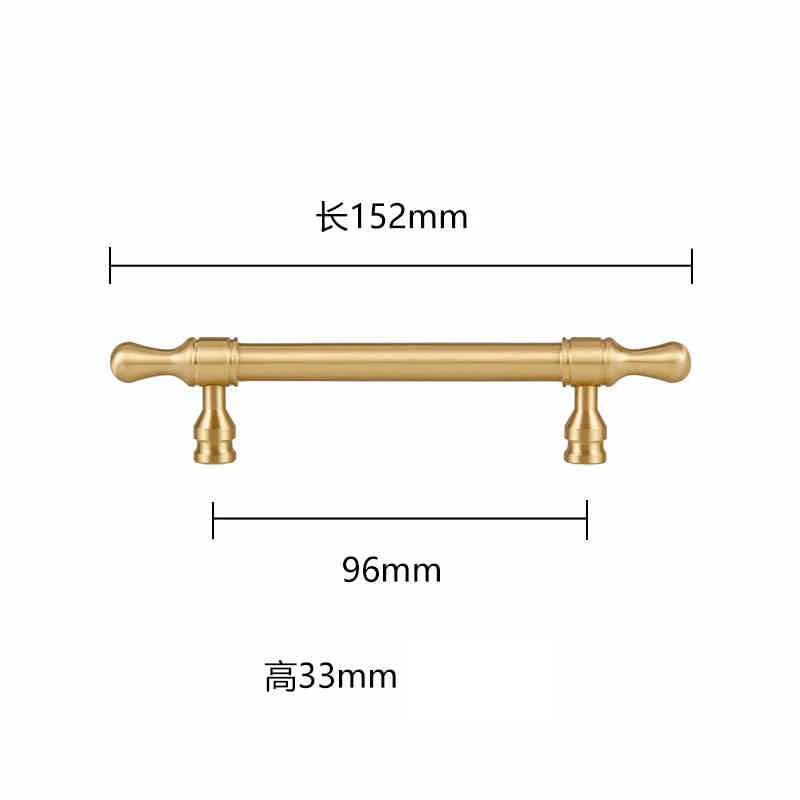 Pure Copper Wardrobe Door Handle Golden Retro Lengthened Furniture Handles Modern Simple Cabinet Drawer Small Handle Home Decor