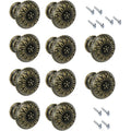 10-Pack New Chinese Style Plastic Drawer Pulls - Antique Bronze Mushroom Knobs, Single Hole Vintage Cabinet Handles for Hom