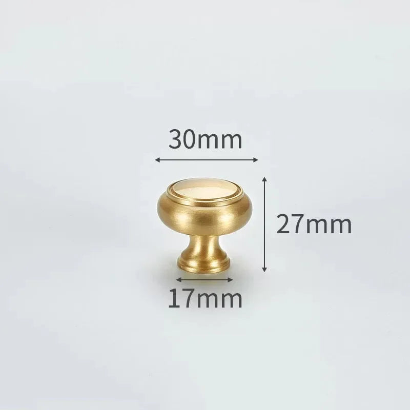 Modern Simple Solid Brass Cabinet Knobs Furniture Wardrobe Handle Kitchen Copper Pulls Doorknob
