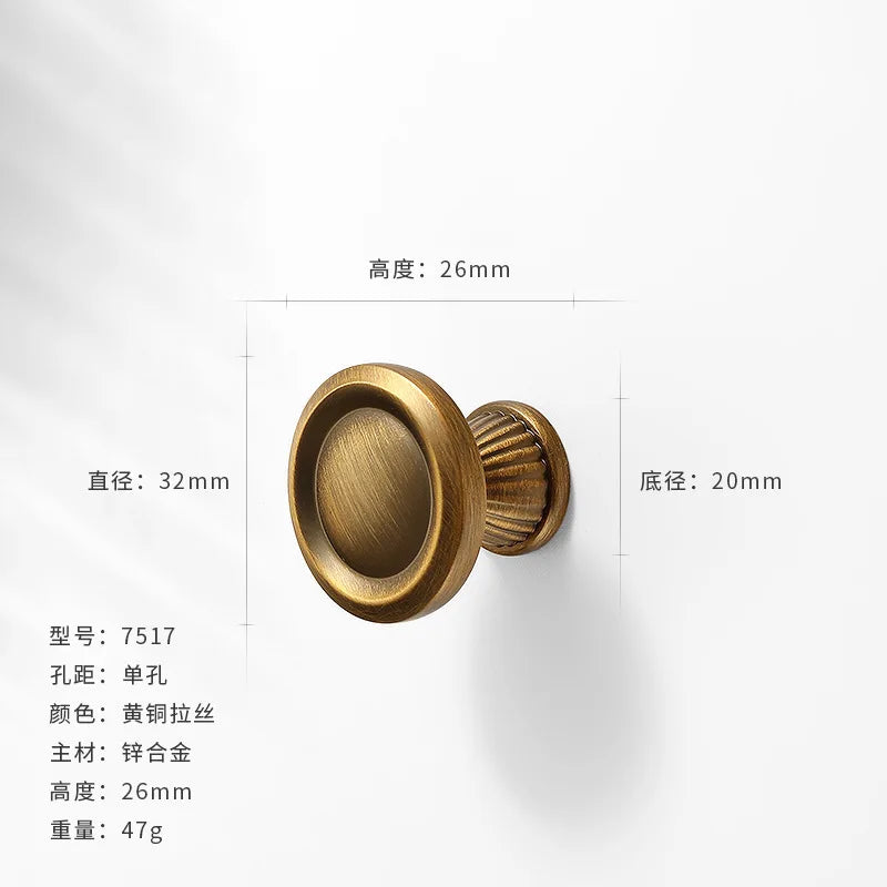 Antique-Bronze Cabinet Handle Retro Wardrobe & Kitchen-Cabinet Pull American Single-Hole Drawer Knob Zinc-Alloy Furniture Handle