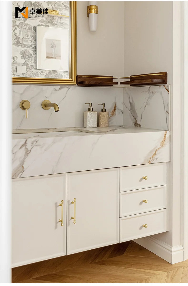 Luxury cabinet door handles, French-style cabinet and drawer single-hole knobs, electroplated gold pulls, furniture accessories