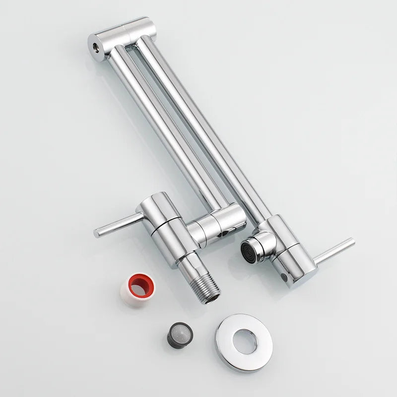 Brass Pot Filler Tap – Wall Mounted Foldable Kitchen Faucet