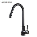 Antique Brass Pull-Out Kitchen Mixer Tap – Single Hole, Hot & Cold