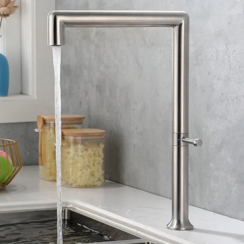 Brushed Stainless Steel Kitchen Mixer Tap – Multi-Finish, 360° Rotation