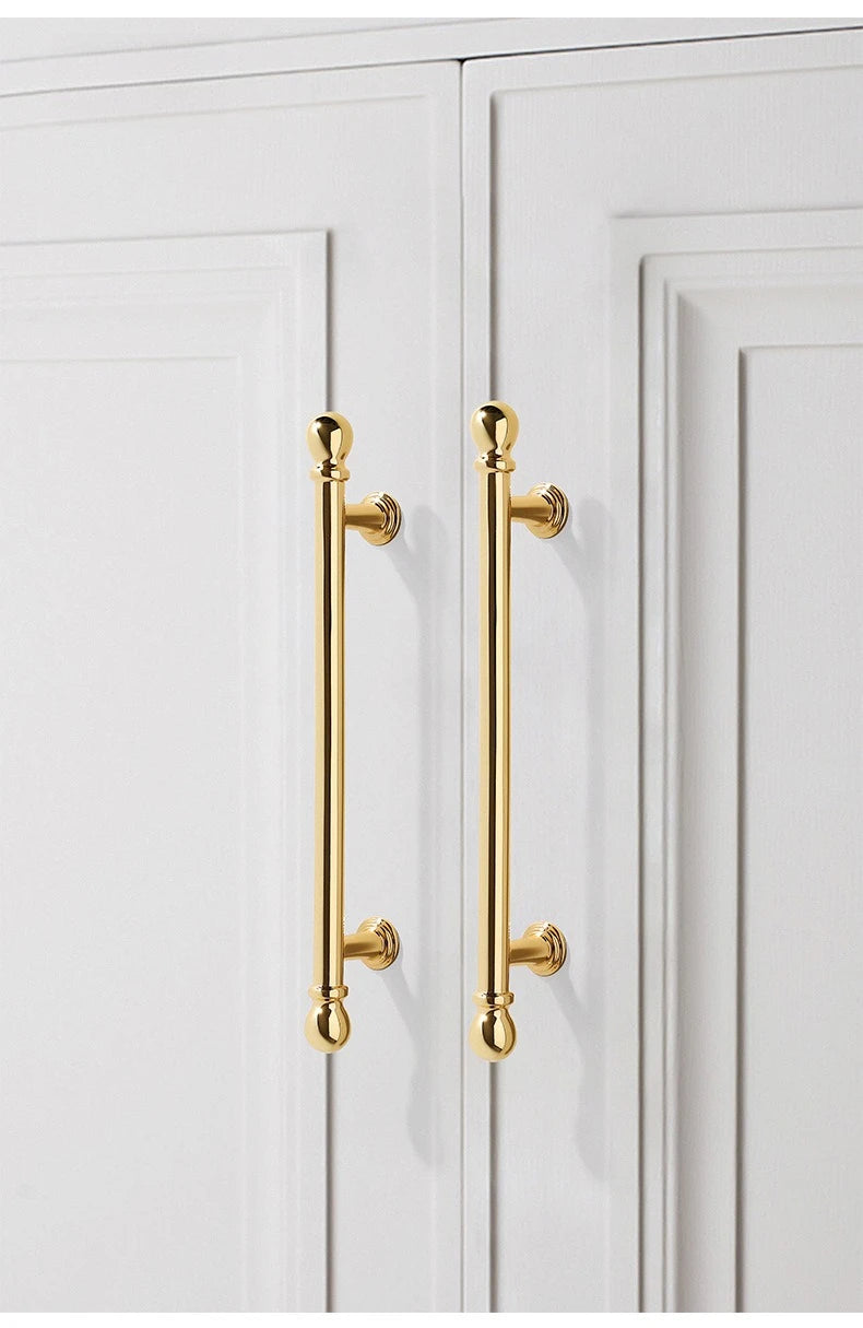 Luxury cabinet door handles, French-style cabinet and drawer single-hole knobs, electroplated gold pulls, furniture accessories