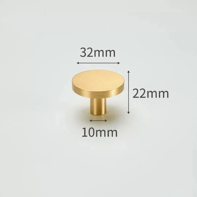 Modern Simple Solid Brass Cabinet Knobs Furniture Wardrobe Handle Kitchen Copper Pulls Doorknob