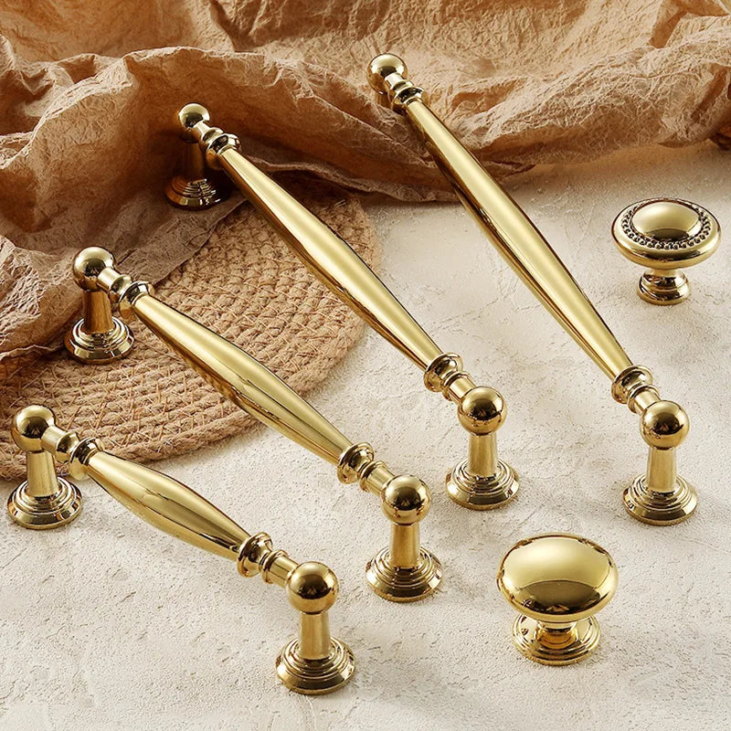 Nordic Solid Brass Furniture Handles Luxury Handles for Wardrobe and Drawer Kitchen Cabinet Drawer Handles Shoe Cabinets Pulls