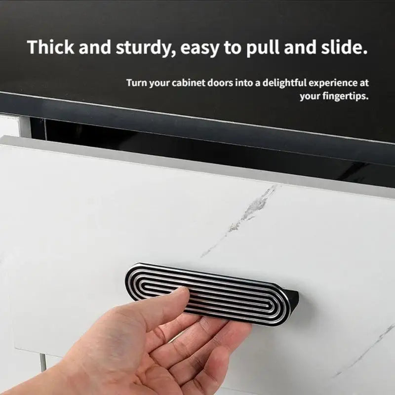 2Pcs Modern Aluminum Cupboard Handles Strong & Stylish Knob for Kitchen Wardrobe Drawer Easy Installation Without Tool D2RD