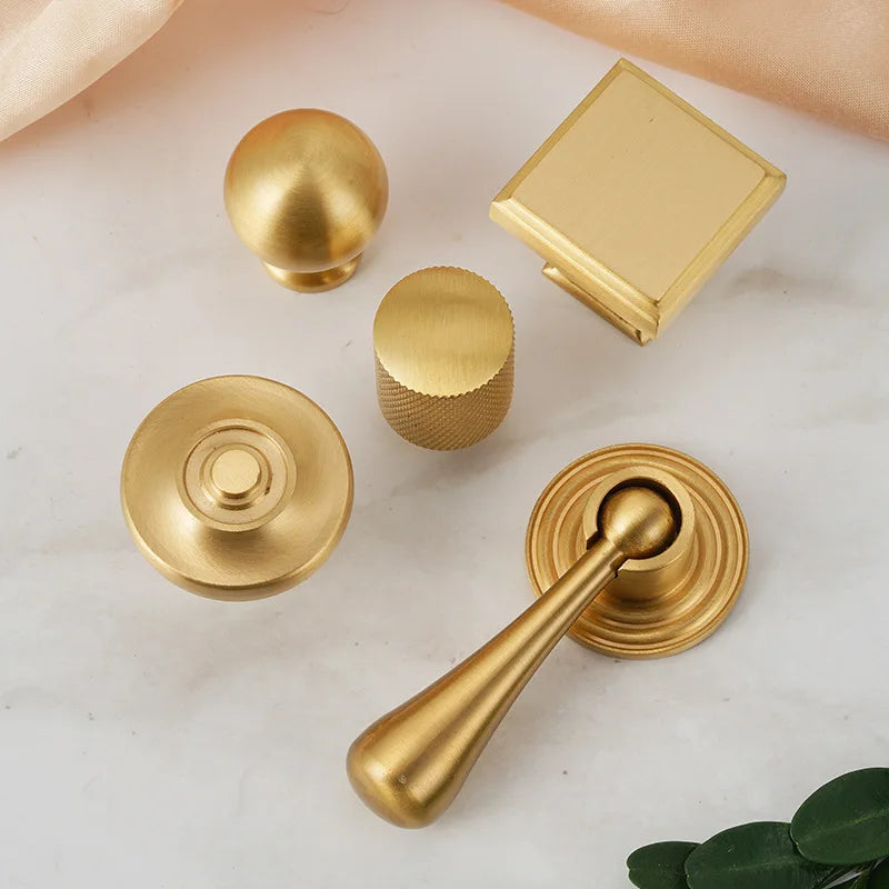Handles for Furniture French Solid Brass Cupboard Door Knob and Handle American Kitchen Cabinet Drawer Handles