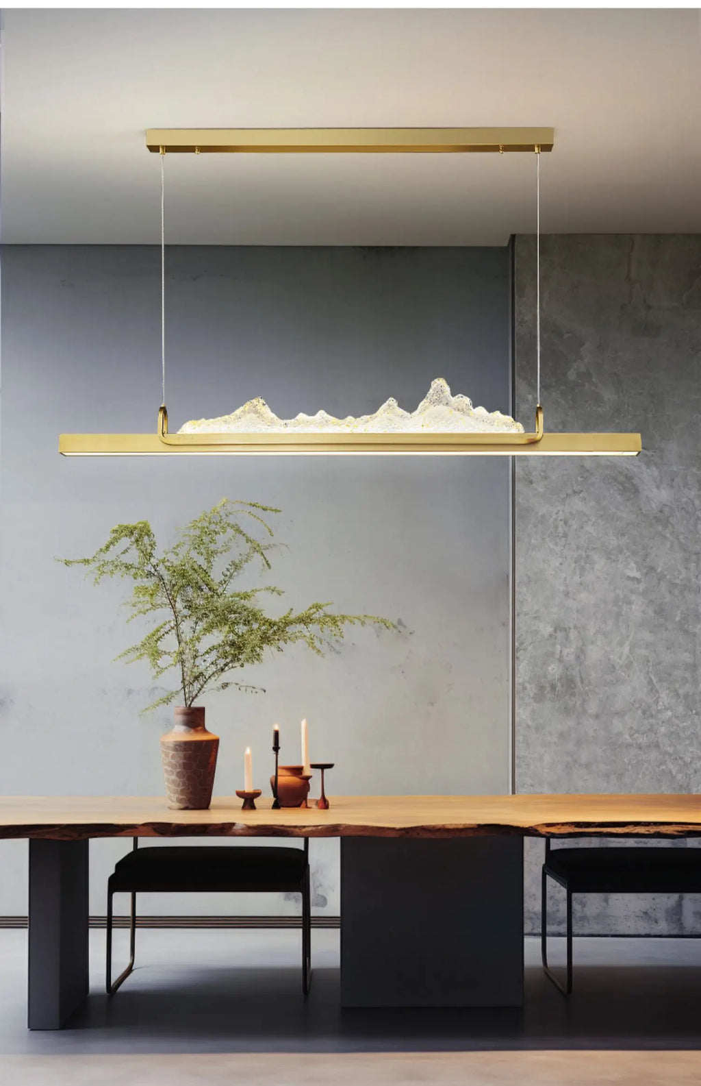 Pasha restaurant chandelier modern simple one-word bar chandelier new Chinese zen landscape restaurant chandelier lamp