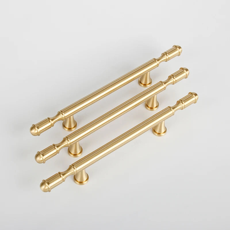 Pure Copper Wardrobe Door Handle Golden Retro Lengthened Furniture Handles Modern Simple Cabinet Drawer Small Handle Home Decor