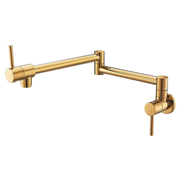 Brass Pot Filler Wall Mounted Foldable Kitchen Tap – Rose Gold