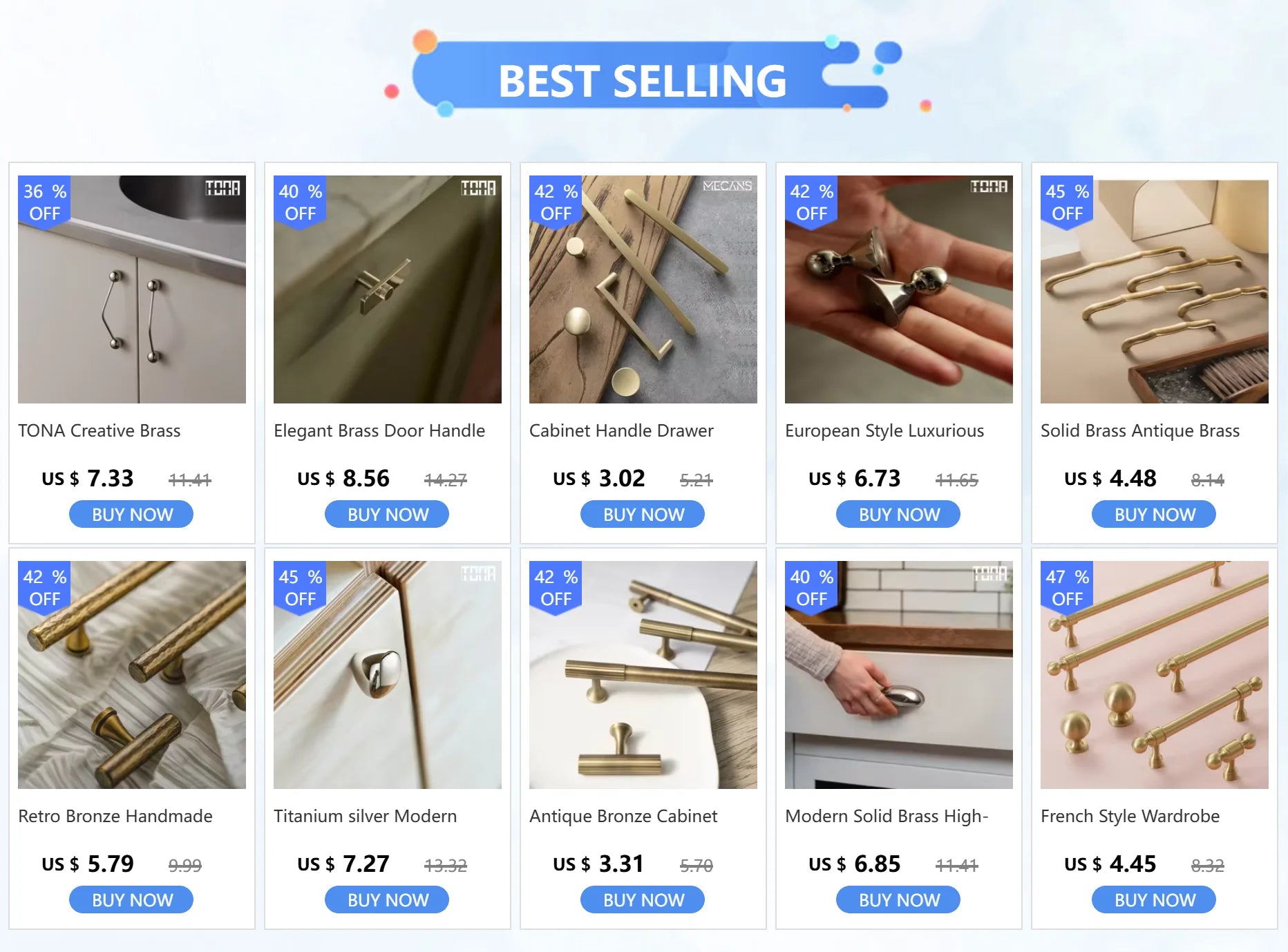 Vintage Bronze Solid Brass Cabinet Handle Cupboard Pulls Furniture Hardware Drawer Pull Kitchen Drawer Handles Cup Pull