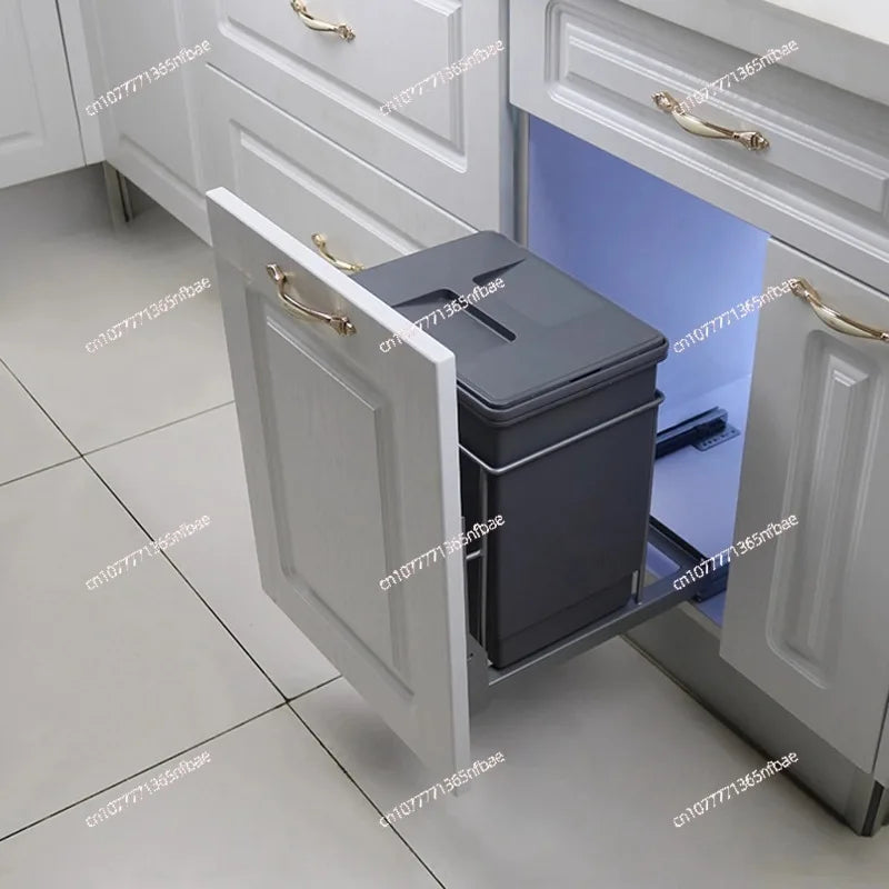 Recessed Pull-Out Kitchen Bin with Lid – Multiple Colour Options