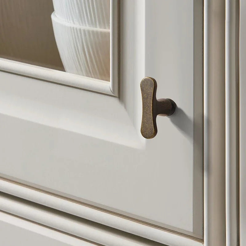 European Olive Shape Knobs for Furniture Vintage Solid Brass Kitchen Cabinet Knobs and Handles Closet Door Dresser Drawer Knobs
