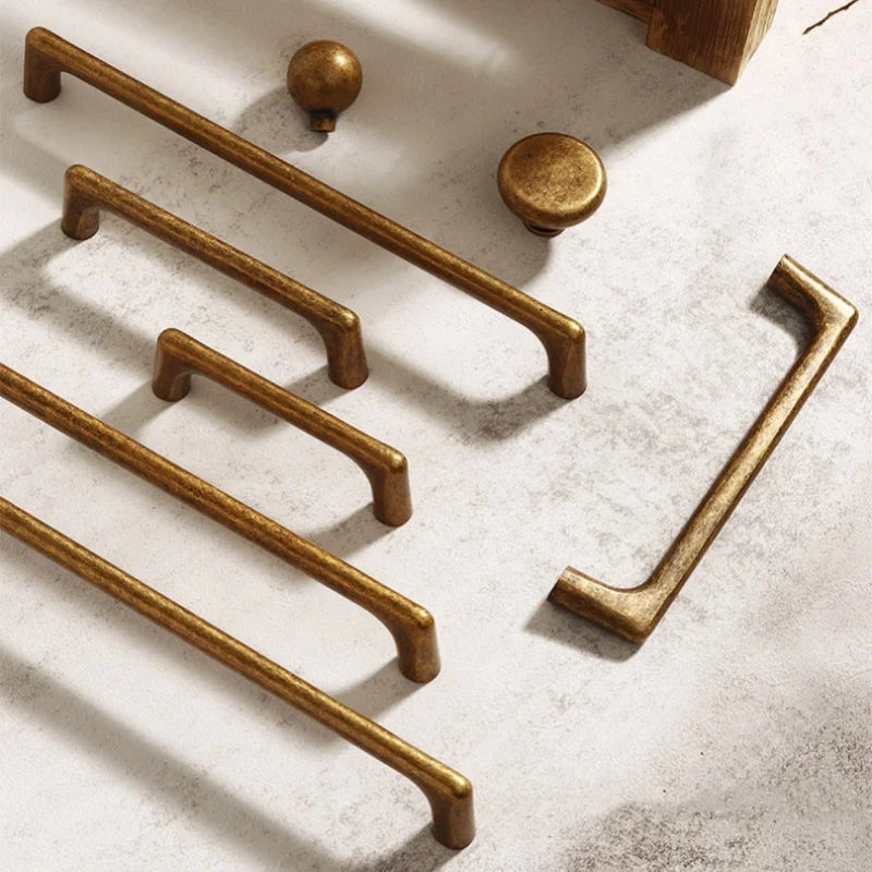 Antique Kitchen Drawer Handle Cupboard Cabinet Knobs Retro Closet Pulls Wardrobe Hardware Bronze Home Furniture Cabinet Handles