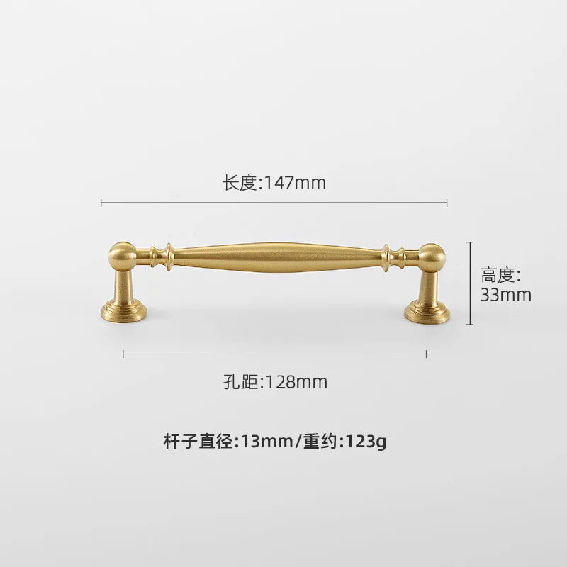 Nordic Solid Brass Furniture Handles Luxury Handles for Wardrobe and Drawer Kitchen Cabinet Drawer Handles Shoe Cabinets Pulls