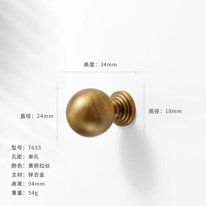 Antique-Bronze Cabinet Handle Retro Wardrobe & Kitchen-Cabinet Pull American Single-Hole Drawer Knob Zinc-Alloy Furniture Handle
