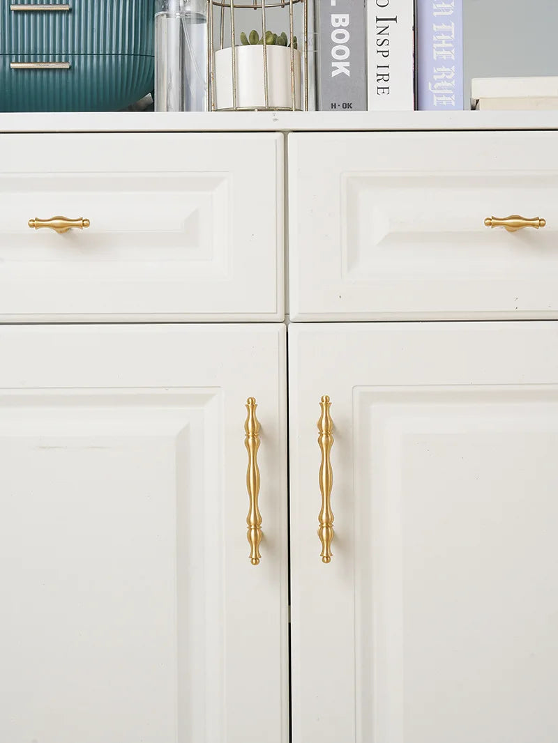 Handles for Furniture French Solid Brass Cupboard Door Knob and Handle American Kitchen Cabinet Drawer Handles