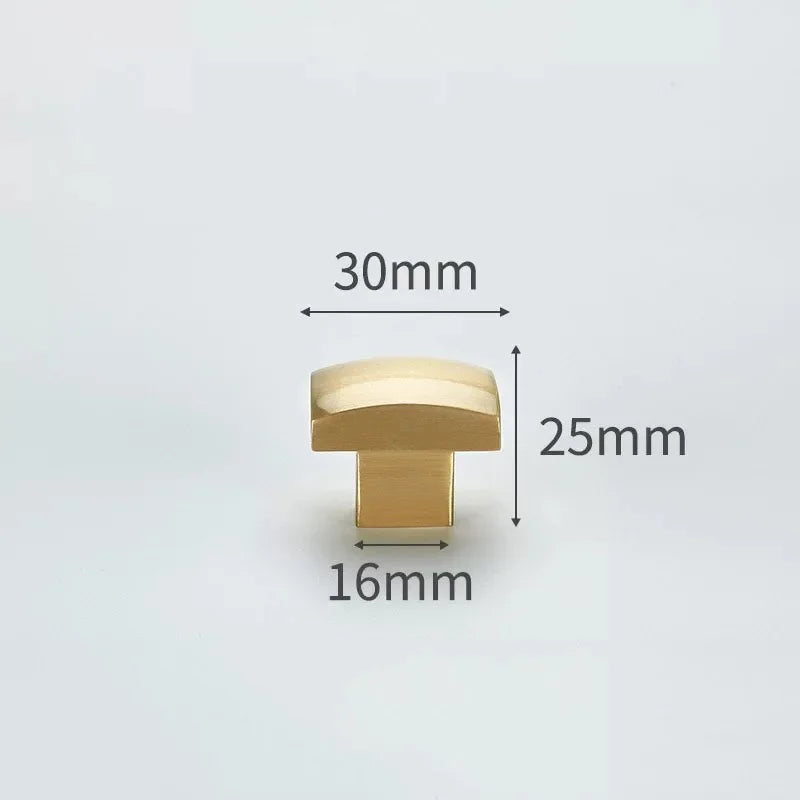 Modern Simple Solid Brass Cabinet Knobs Furniture Wardrobe Handle Kitchen Copper Pulls Doorknob