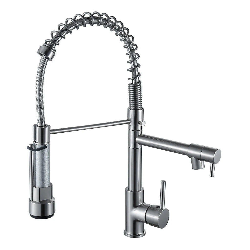 Kitchen Faucet with Pull Down Sprayer High Arc Single Handle Spring Kitchen Sink Faucet