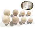 Wood Ball Knobs - Round Natural Wooden Furniture Knobs for Cabinet, Dresser, Wardrobe, Cupboard, Kitchen, Door Pulls and Handles