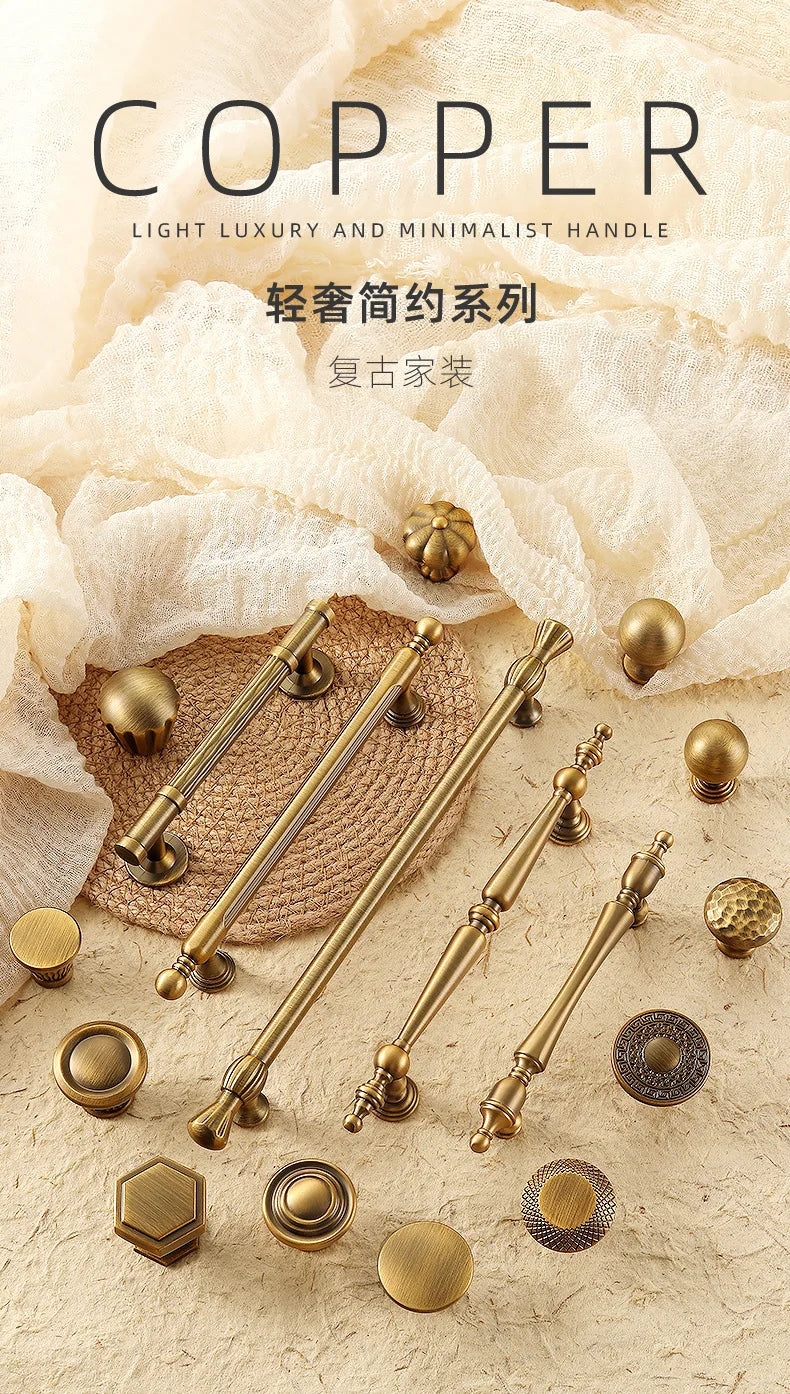 Antique-Bronze Cabinet Handle Retro Wardrobe & Kitchen-Cabinet Pull American Single-Hole Drawer Knob Zinc-Alloy Furniture Handle