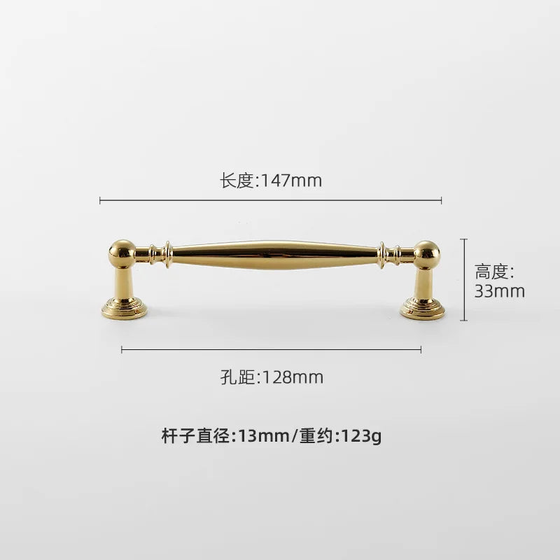 Nordic Solid Brass Furniture Handles Luxury Handles for Wardrobe and Drawer Kitchen Cabinet Drawer Handles Shoe Cabinets Pulls