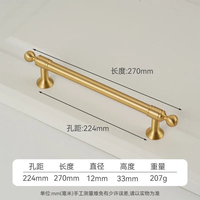 Handles for Furniture French Solid Brass Cupboard Door Knob and Handle American Kitchen Cabinet Drawer Handles