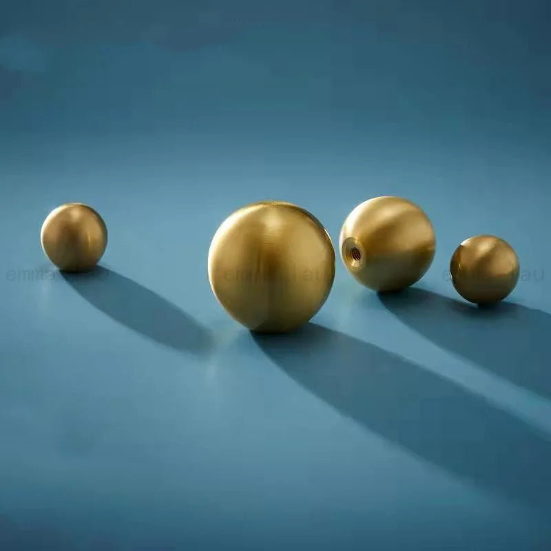 Nordic Round Ball Handle Solid Brass Furniture Knob and Handle Drawer Cabinet Door Knobs Cupboard Single Hole Pulls Handles
