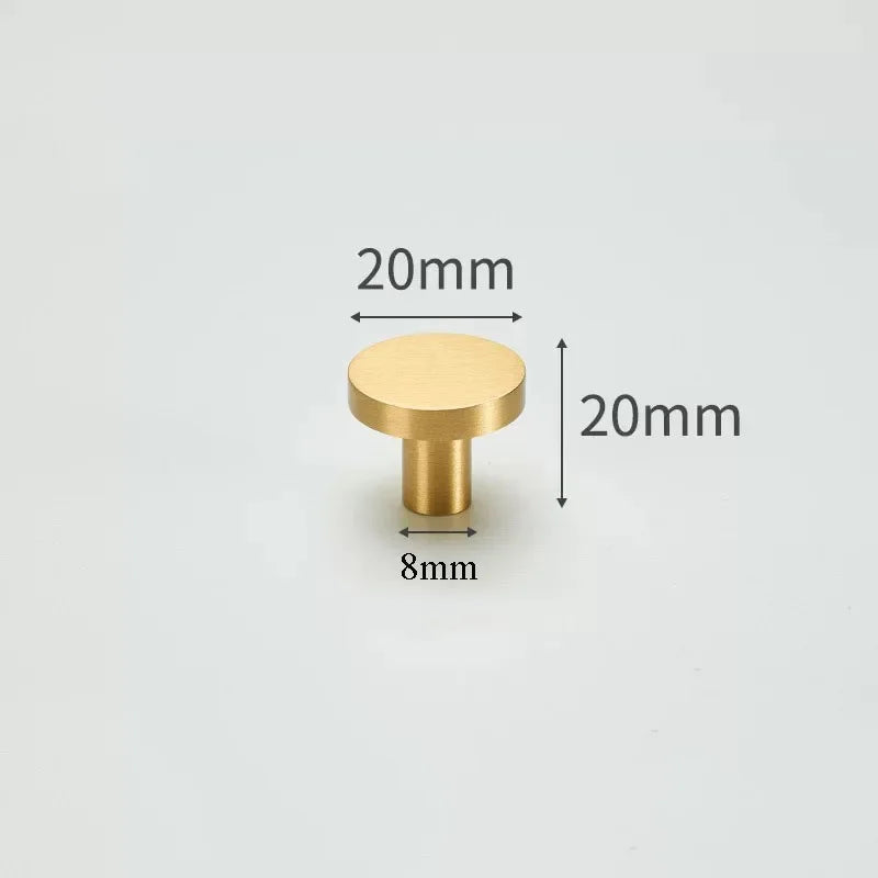 Modern Simple Solid Brass Cabinet Knobs Furniture Wardrobe Handle Kitchen Copper Pulls Doorknob