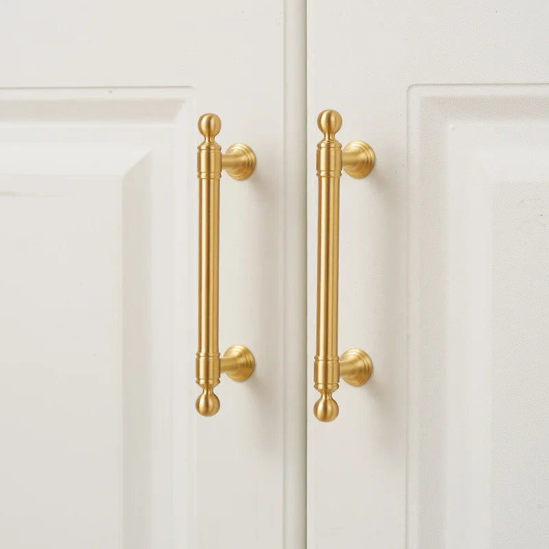 Handles for Furniture French Solid Brass Cupboard Door Knob and Handle American Kitchen Cabinet Drawer Handles