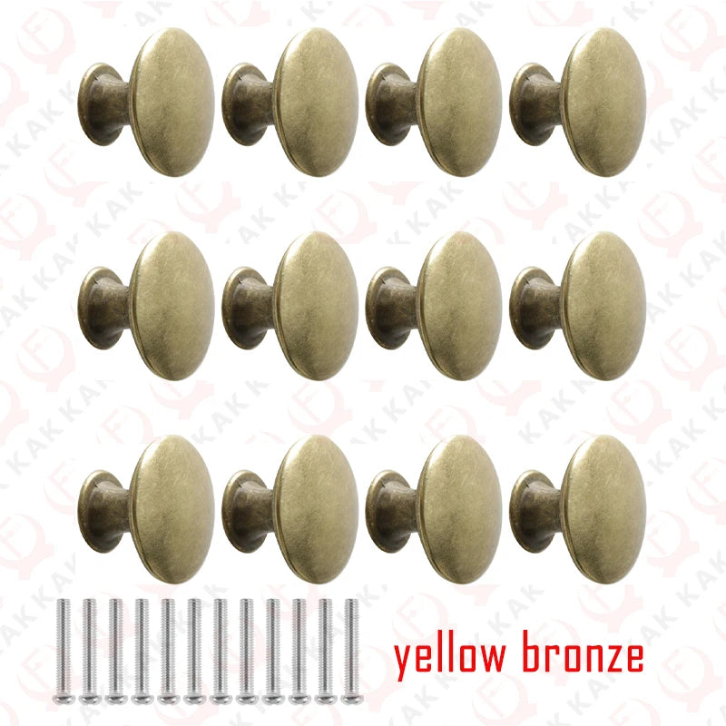 KAK 12PCS Vintage Bronze Furniture Knobs and Handles Black Kitchen Handle Antique Bronze Brass Drawer Knobs Door Hardware