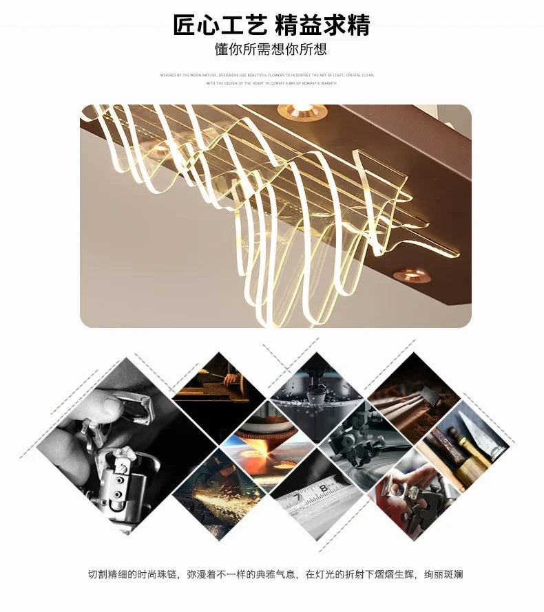 Modern Smart Led Chandelier Dimmable Pendant Lights Food Tables Coffee Office Desks Designer Home Decoration Lighting Suspension
