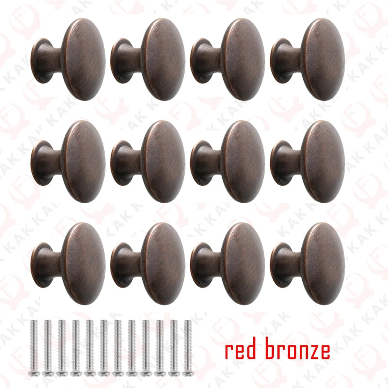 KAK 12PCS Vintage Bronze Furniture Knobs and Handles Black Kitchen Handle Antique Bronze Brass Drawer Knobs Door Hardware