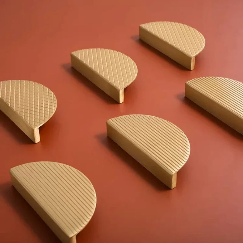 Modern Knobs Furniture Hardware Kitchen Accessories Brass Semicircular Cabinet Door Knob Handle Desk Drawer Pulls/Vertical Lines