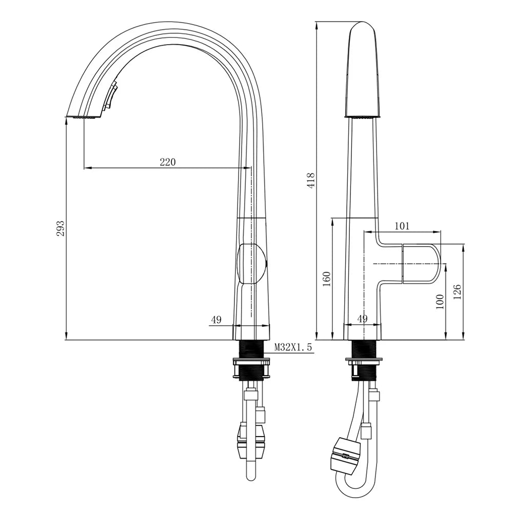 Modern Luxury Pull Down Spring Kitchen Mixer Tap – Hot & Cold