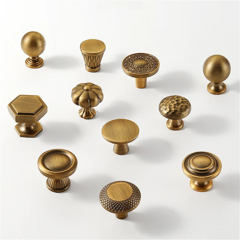 Antique-Bronze Cabinet Handle Retro Wardrobe & Kitchen-Cabinet Pull American Single-Hole Drawer Knob Zinc-Alloy Furniture Handle