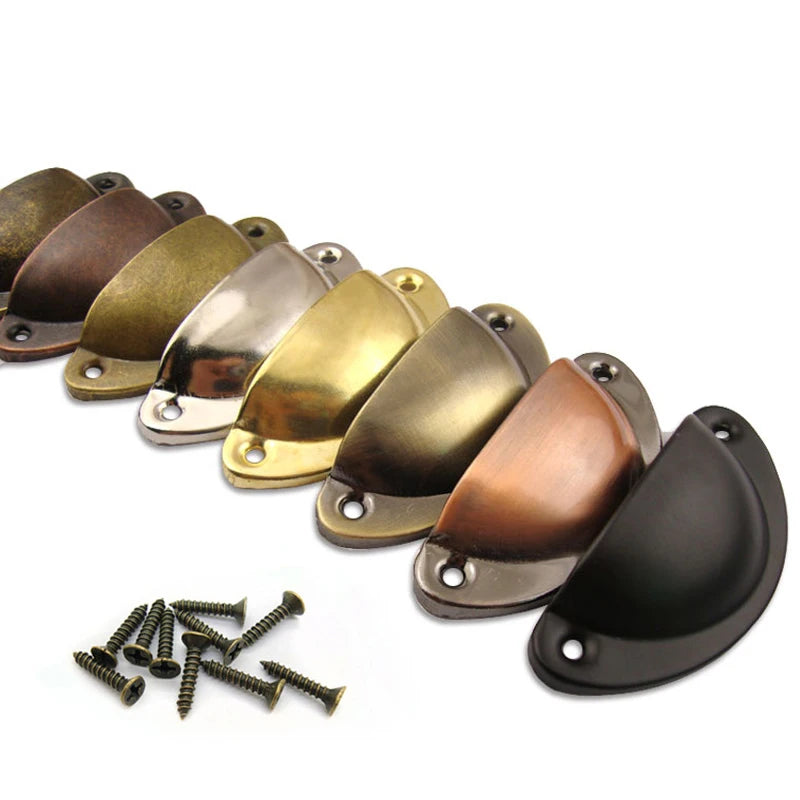 4pcs Antique Handles Vintage Cabinet Knobs Retro Drawer Door Box Handle Cupboard Brass Frame Pull Furniture Hardware