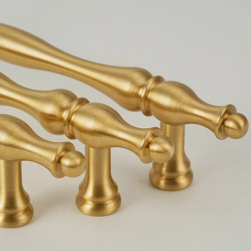 Handles for Furniture French Solid Brass Cupboard Door Knob and Handle American Kitchen Cabinet Drawer Handles